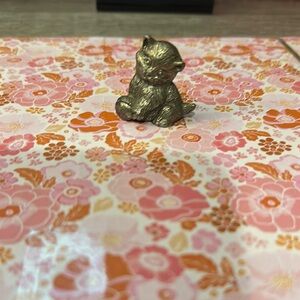 Vintage Miniature PewterBronze Cat Figurine